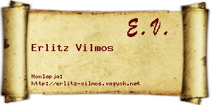 Erlitz Vilmos névjegykártya